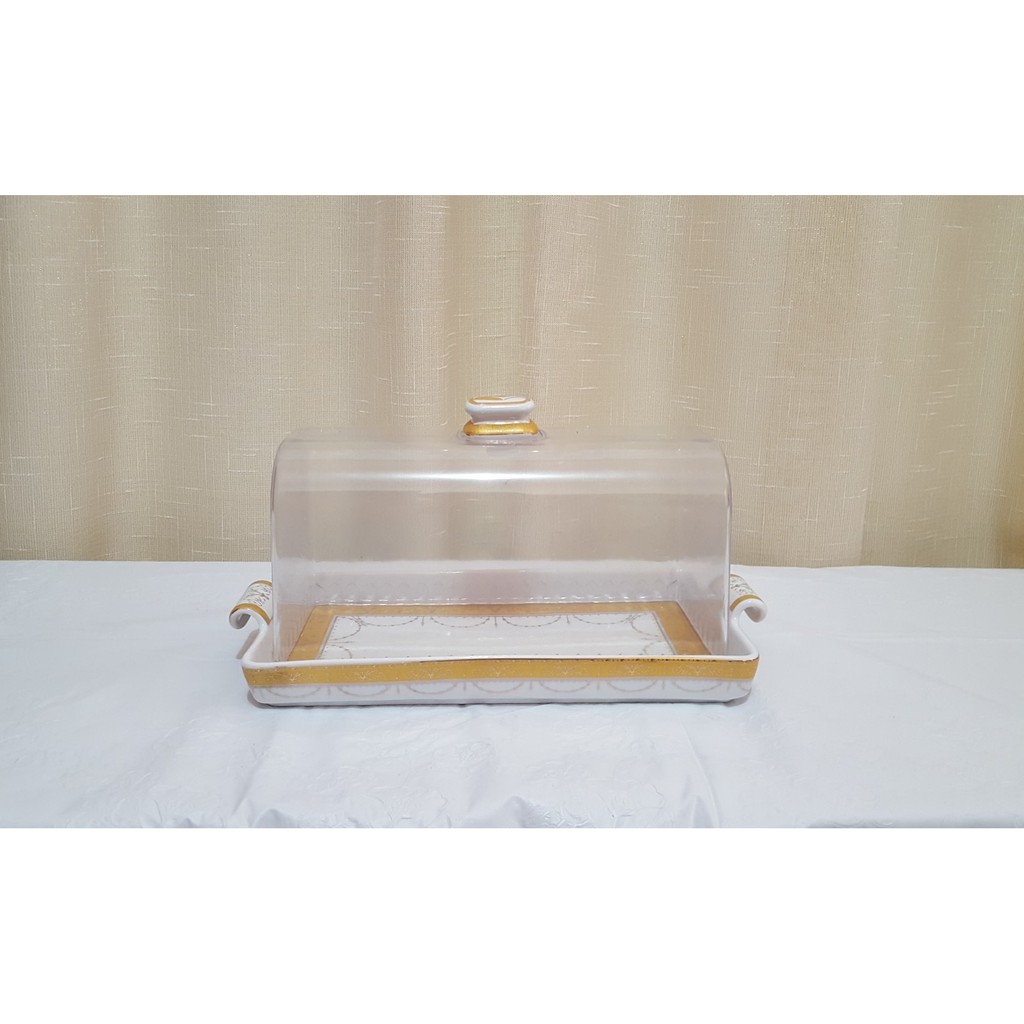 Vicenza Piring Kue/ Tempat Roti/Kue Persegi Motif Padi - P76