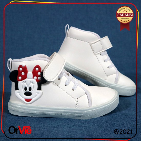 Sepatu Boots Anak Perempuan Motif Karet 3D Micky Lucu Murah | Sepatu Kids Onvie