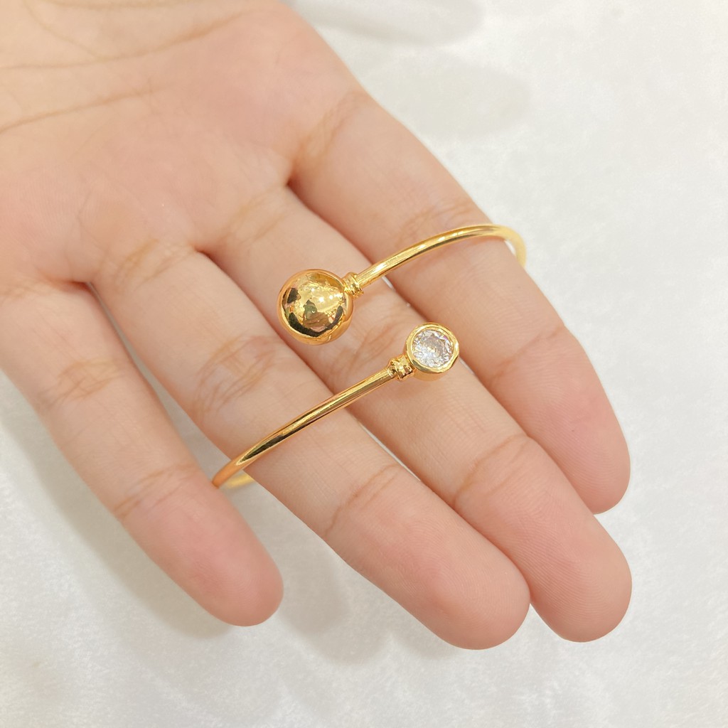 Gelang Bangle Pentol Lapis Emas Aksesoris Perhiasan Wanita GLE39