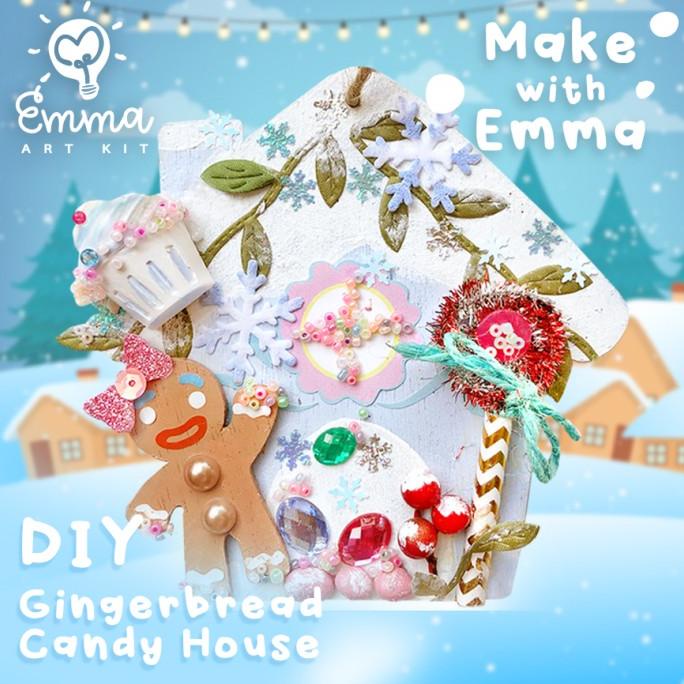 

Gingerbread Christmas Ornament Art Kit DIY (Includes Paint and Brush)