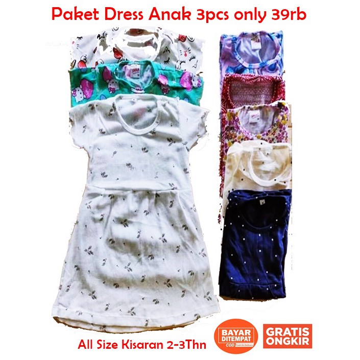 Paket RANDOM Dress Remple 3pcs only 41rb Dress Anak Baju Anak Murah