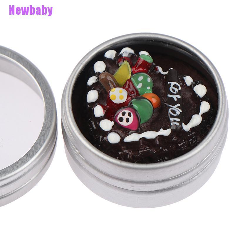 (Newbaby) 2pcs / Set Mainan Miniatur Cake Bahan Resin Skala 1: 12 Untuk Dekorasi Rumah Boneka