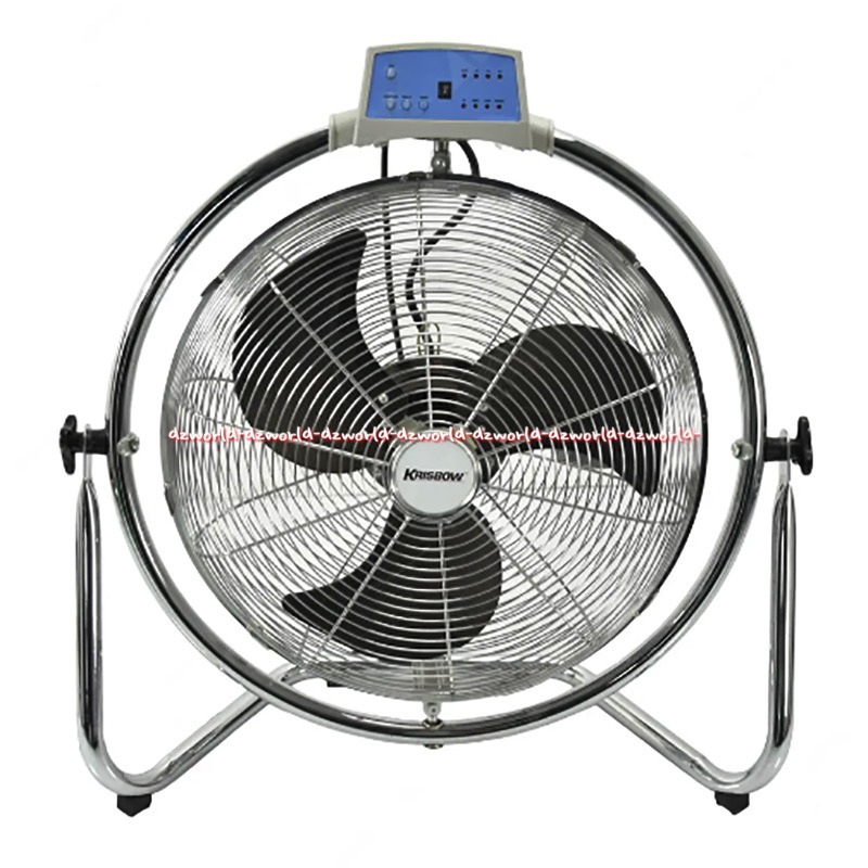 Krisbow Table Fan Kipas Angin Meja Industrial 45cm 3 Kecepatan Kipas dengan Remote Bahan Besi Stainless Steel