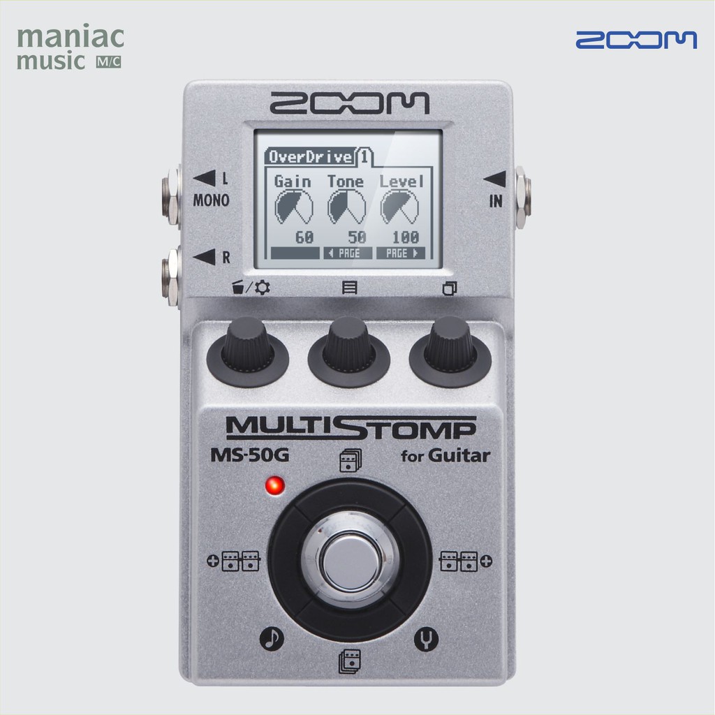 Zoom MS50G - Efek Gitar. Multi. Digital. Stompbox Modeler. USB. Batre