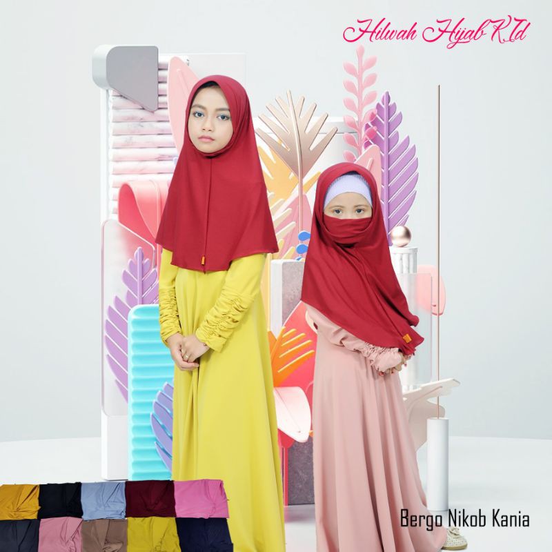 HIJAB BERGO NICOB KANIA--BERGO ANAK INSTAN USIA 5-10 TAHUN