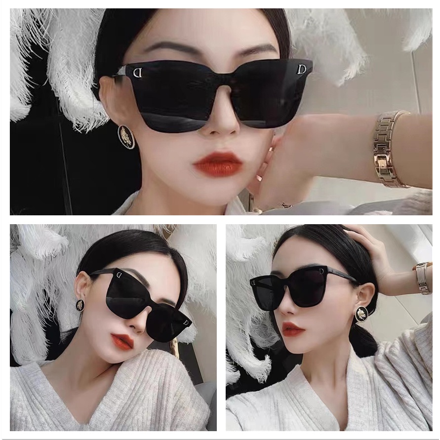 INS Fashion Square Besi Frame Wanita Kacamata Hitam Korean Fashion Aksesoris Import