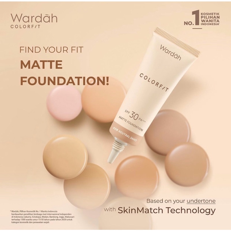 WARDAH COLORFIT MATTE FOUNDATION / wardah foundation / wardah colorfit foundation