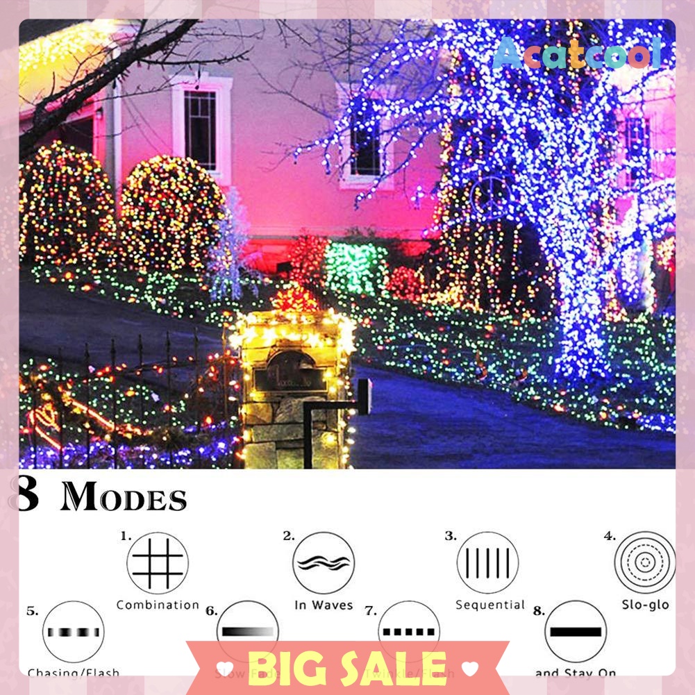 20/50LED Solar Power Cherry Blossom String Light Yard Fairy Decorative Lamp