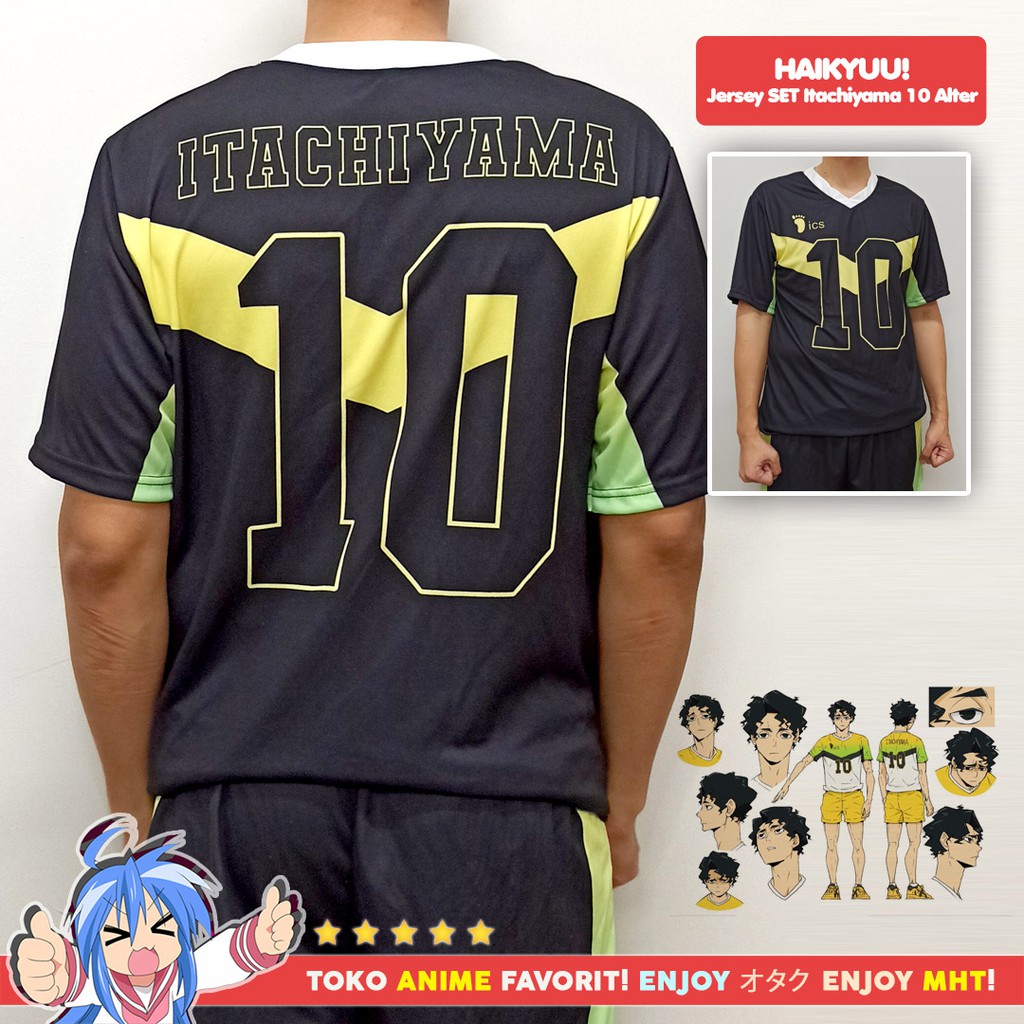 Kostum Anime Cosplay Haikyuu Itachiyama Jersey Set No. 10 - Sakusa Kiyoumi Alter