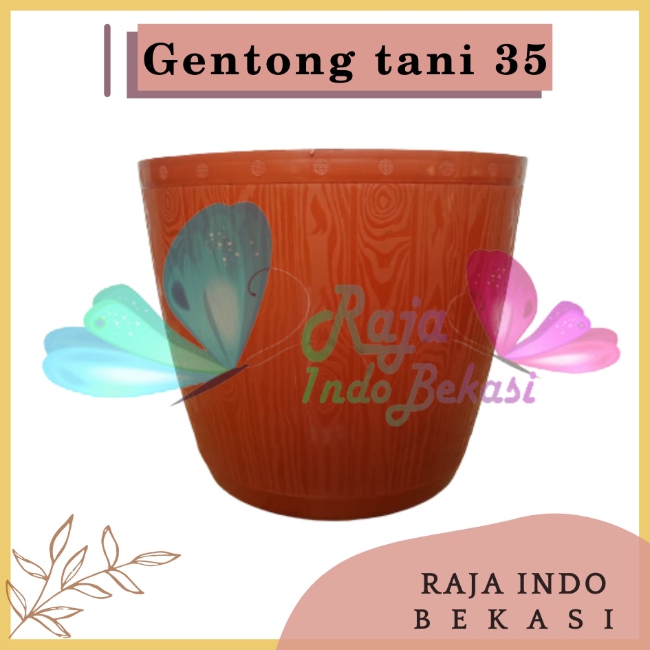 Pot Gentong Tani 35 Coklat Merah Bata Terraccota Terakota - Pot Bunga Hias Ukuran Mirip Pot Tawon 27CM Pot Lovenia 27 Cm