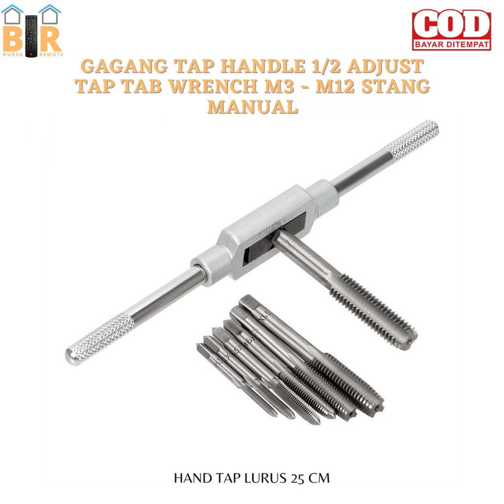 Gagang Tap Handle 1/2 Adjust Tap TAB WRENCH M3 - M10 STANG MANUAL