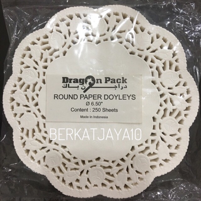 Paper Doilies PUTIH 6.5” isi 250 pcs Alas Renda Kertas Doyleys 6,5” / 16.5 cm