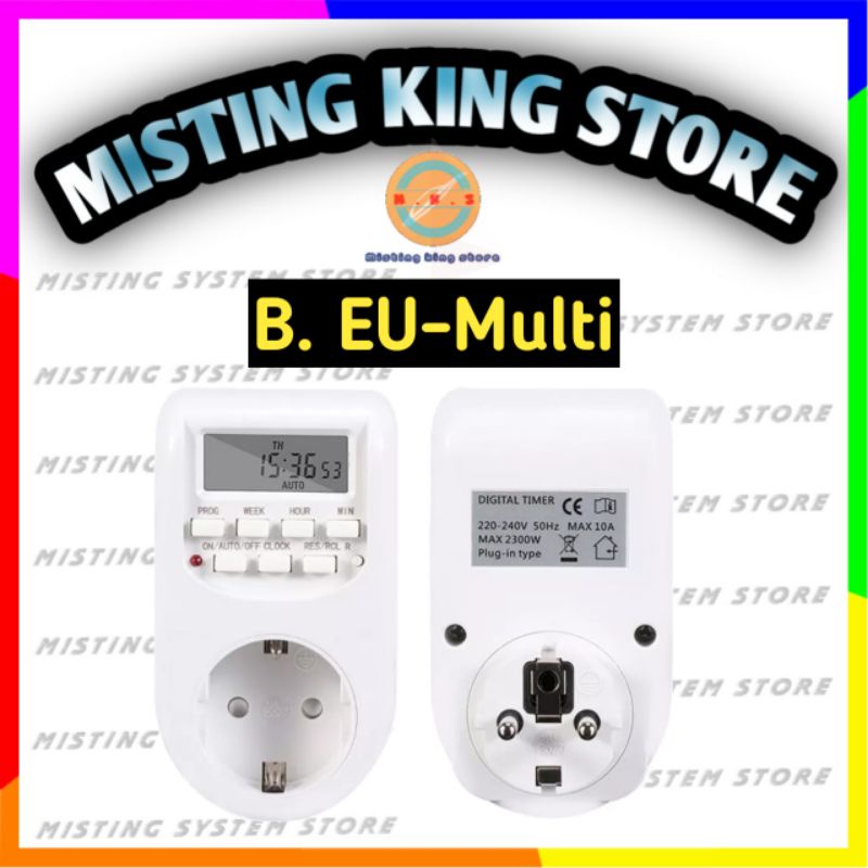 TIMER DIGITAL SWITCH STOP KONTAK LISTRIK OTOMATIS 16 PROGRAM MODEL EU MULTI SOCKET POMPA DC AQUARIUM MISTING KEBUTUHAN RUMAH CHARGER HANDPHONE