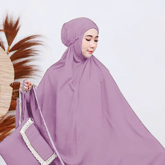 MUKENA RAYON POLOS RENDA MUKENA BALI DEWASA POLOS JUMBO RAYA RENDA RAMONA - JUMBO DEWASA