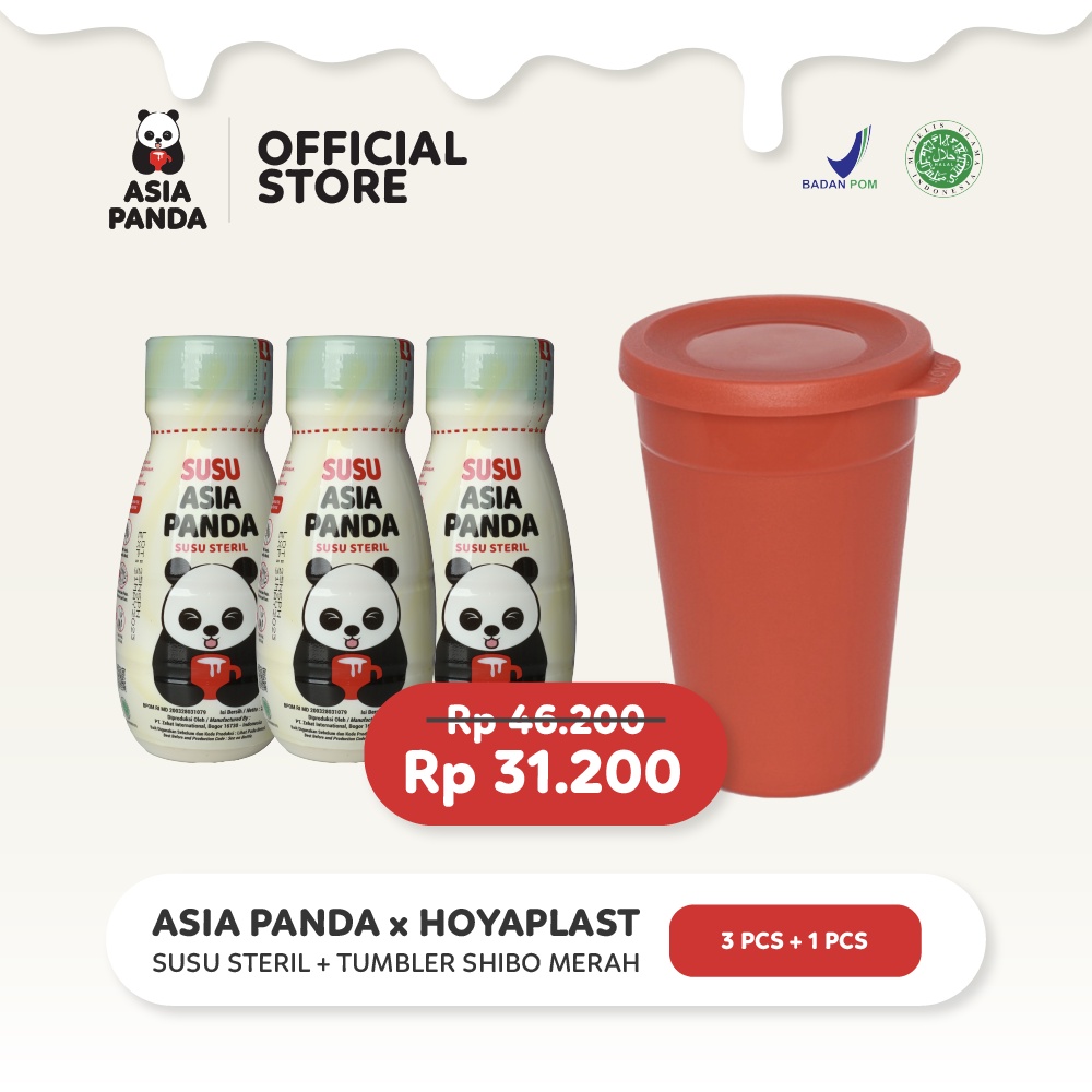 

Asia Panda Susu Steril 200ml 3 Pcs FREE Hoyaplast Tumbler Merah Cabe 1 Pcs