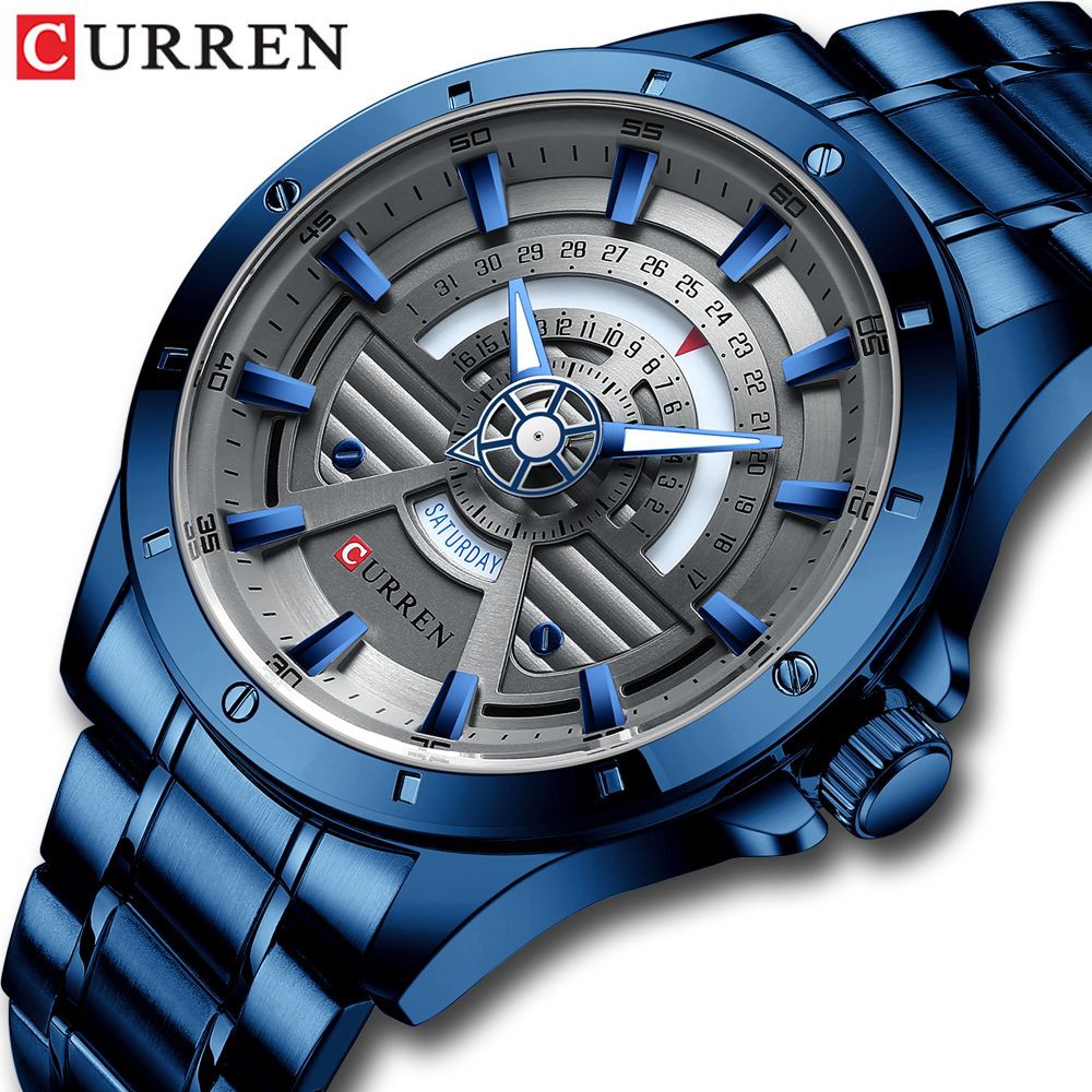 CURREN 8381 Jam Tangan Pria Analog Stainless Steel Chronograph Aktif WATCHKITE WKOS