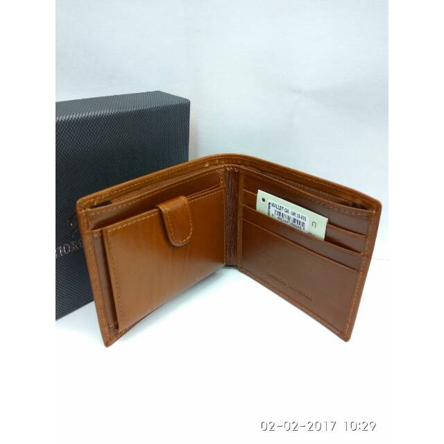 Dompet kulit asli original pria giorgio agnelli motif urat serat kayu