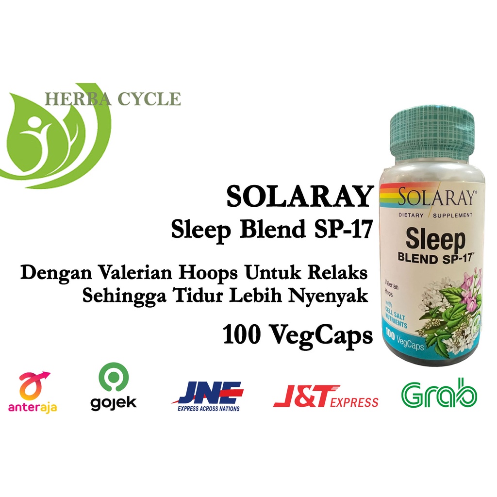 Solaray Sleep Blend SP17 100 Veg Caps Vitamin Tidur Ori USA