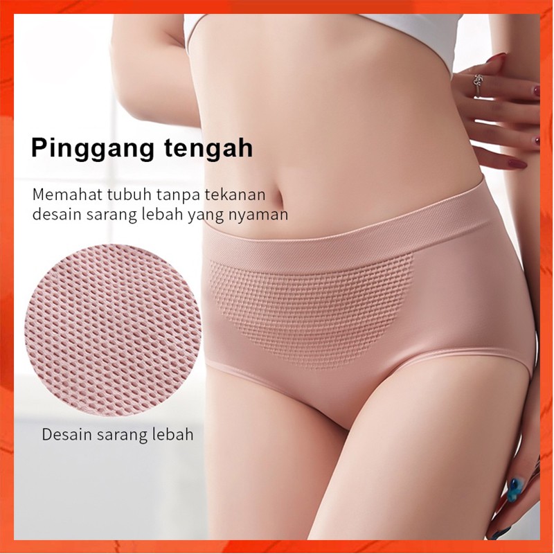 [✅COD] Celana Dalam Wanita Briefs Elastis Seamless dewasa Bahan Katun cd wanita