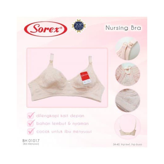 Sorex 01017 | Bra / BH Menyusui Tanpa Kawat Tanpa Busa Bukaan Depan KSW