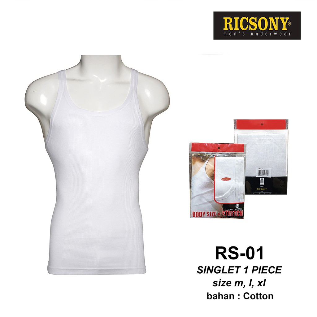 Singlet Pria RicSony RS01 (1pcs) Size 34-36-38