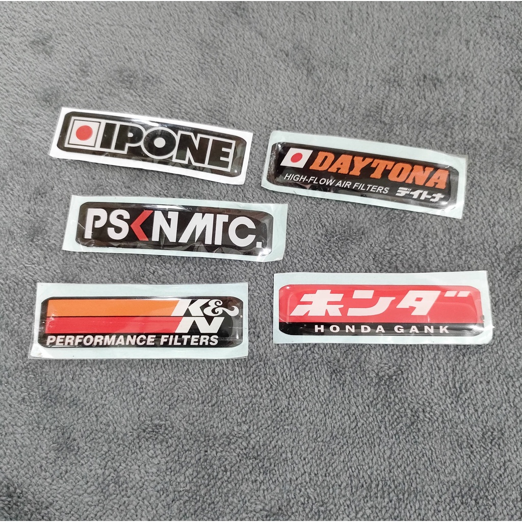 STICKER EMBLEM FILTER CVT PROSTREET IPONE RCB PSKNMTC K&amp;N  IPONE DAYTONA TIMBUL HARGA SATUAN BEAT MIO VARIO SEMUA MOTOR