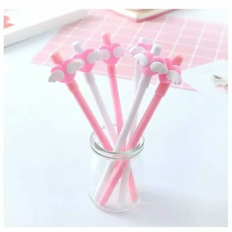 

Alat Tulis Pulpen Karakter Heart Wing Pen Pena Bolpoin Ballpoint Love Karakter Unik LOK