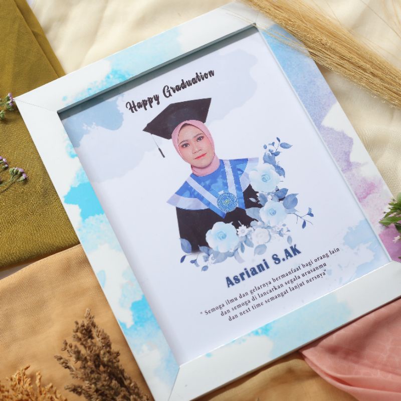 Terbaru Bingkai Foto Kado Wisuda Bermotif Full Sesuai Desain Ukuran 10R