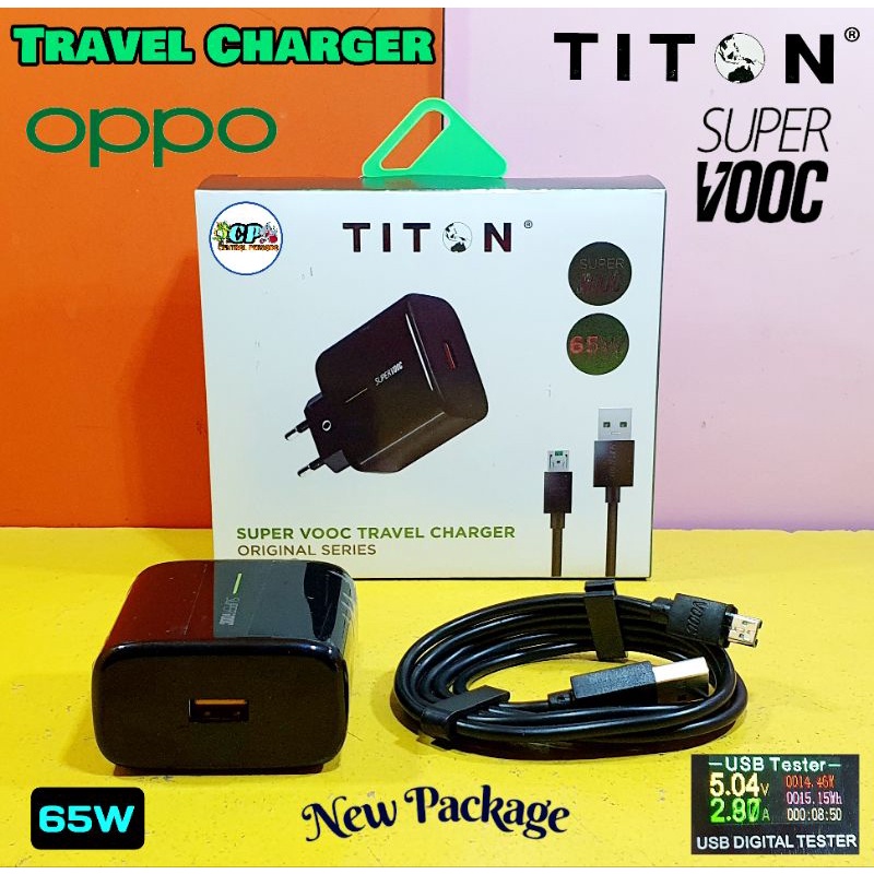 Travel Charger Original Oppo Super Vooc 65w Titon Micro USB