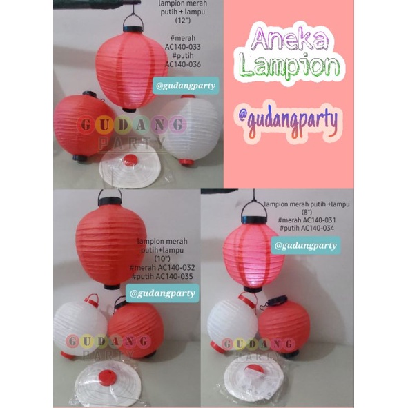 Lampion Merah & Putih Lampu/Lampion Dirgahayu/Lampion Kertas/Paper Lantern