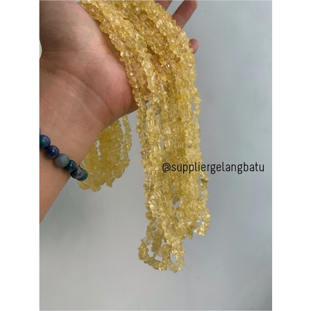 kerikil Batu YELLOW QUARTZ kuarsa kuning 1cm kilap renteng aksesoris