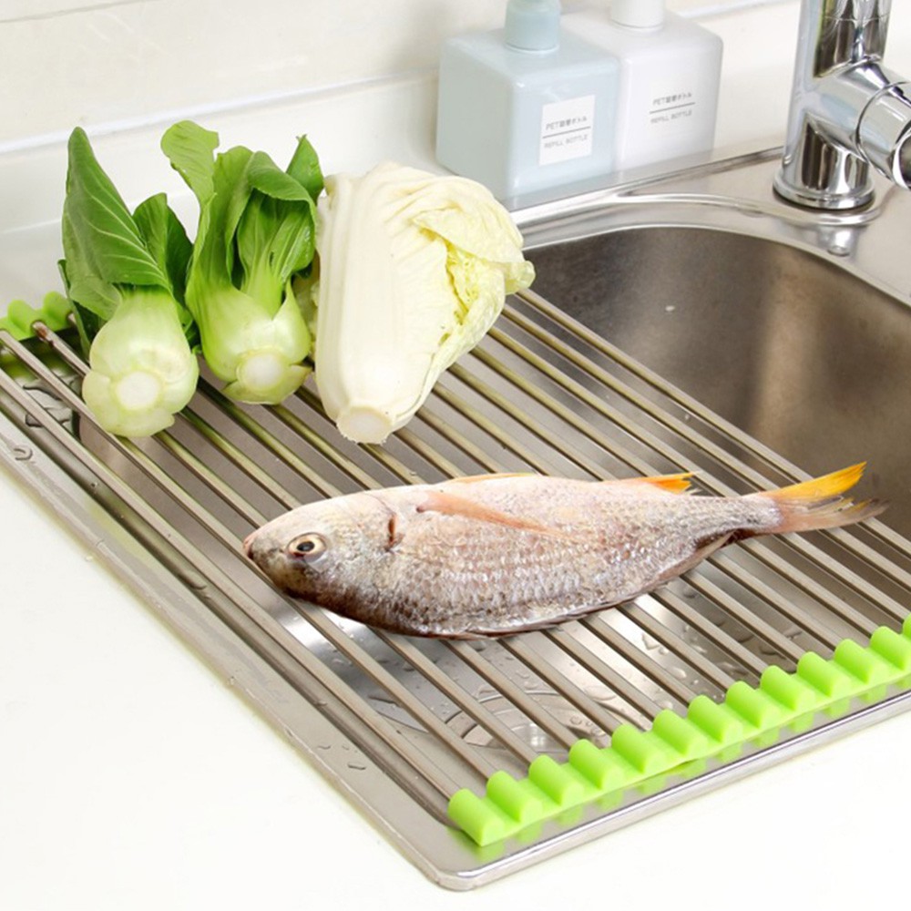 TIRISAN SAYUR, BUAH, DAGING - STAINLESS SINK DRYING RACK