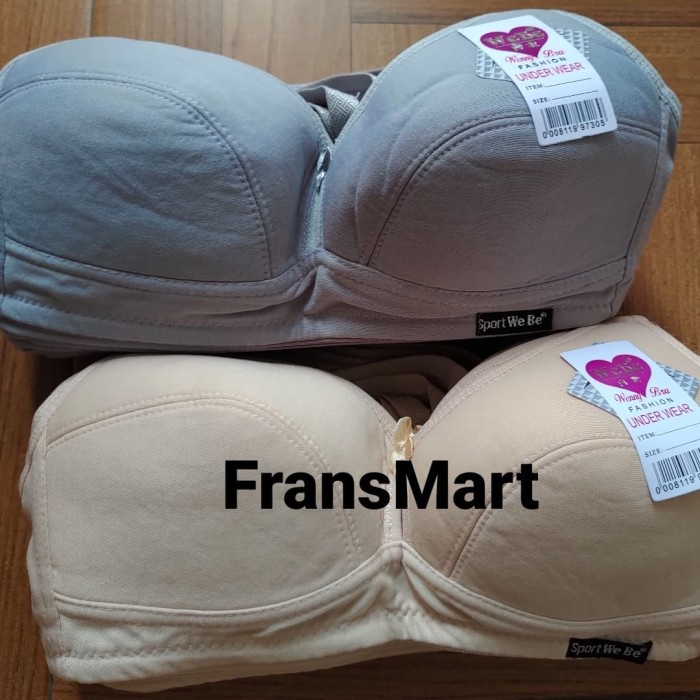 Bra Sport Ukuran 40-42 tanpa busa tanpa kawat katun tebal