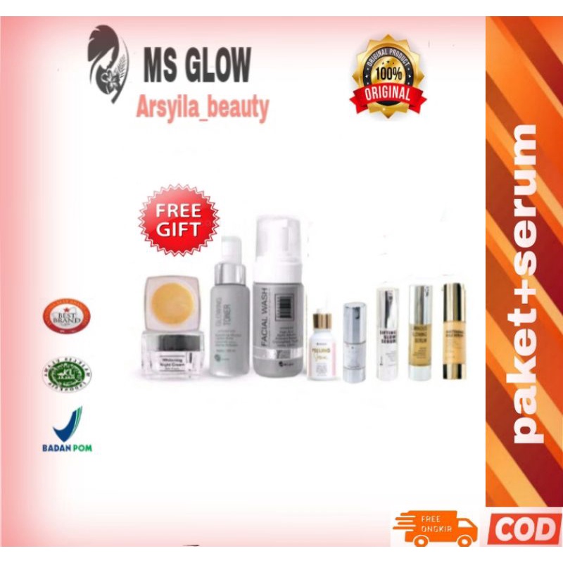 Ms Glow paket wajah+serum/paket wajah Ms Glow+serum/paket Ms Glow original