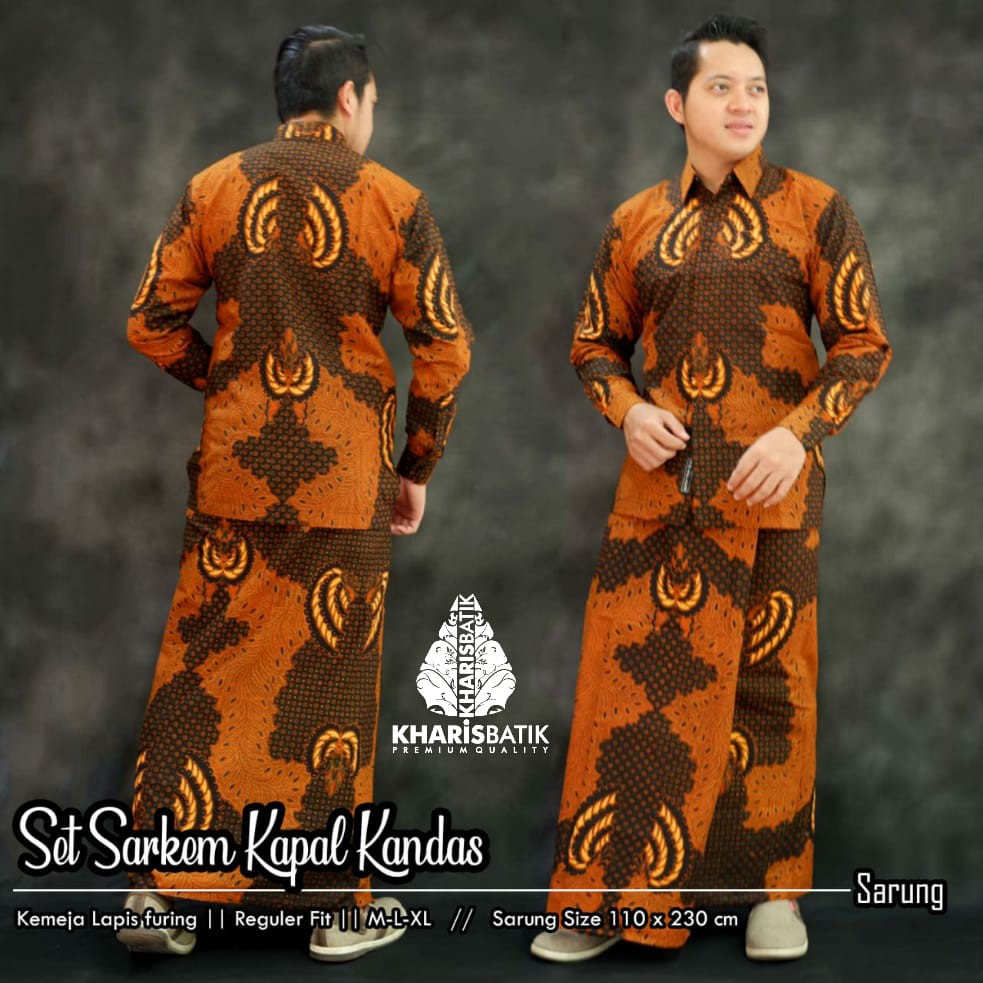 SETELAN SARUNG KAPAL KANDAS KHARIS BATIKSOLOAMANAH KEMEJA BAJU BATIK PRIA SOLO LENGAN PANJANG PENDEK LAPIS FURING ATASAN BATIK PREMIUM MODERN KATUN HALUS ABYUDAYA PUSARA MULYO PARI COKLAT NOGO KENCONO ARI WARDANA GEBER MULYO WAYANG CATUR PARANG UKAIL KLA