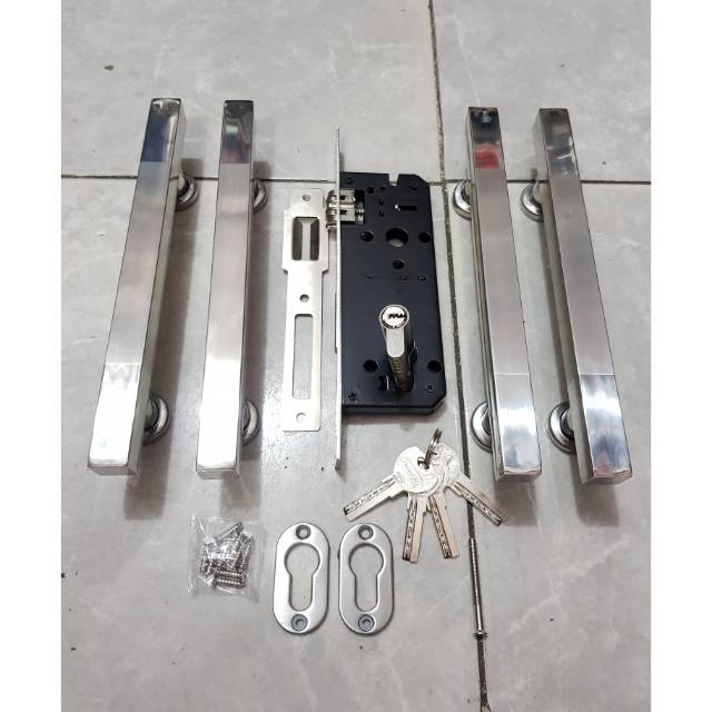 Paket Handle pintu stainless 25cm 2set + body pelor PROMOx