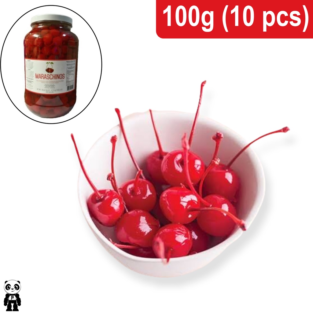 

Maraschino Cherry 100g (10pcs) Ceri Merah dengan tangkai