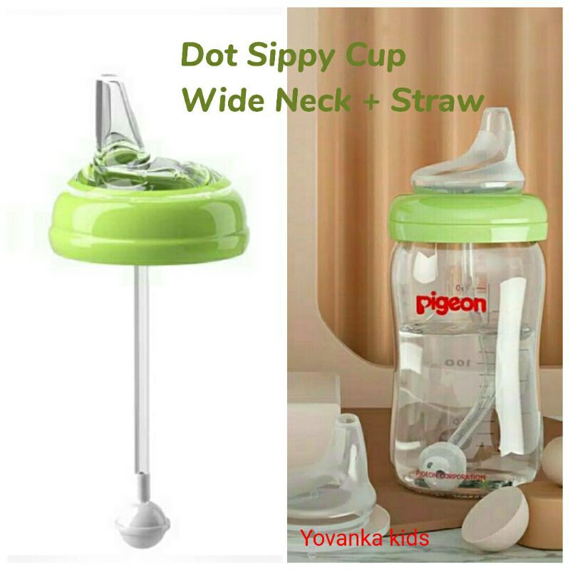 Dot Sippy Cup Dengan Sedotan Untuk Botol Wide Neck(Tanpa botol)