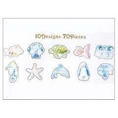 [MILOLI] 70Pcs ROMANTIC STICKER & FROST SEAL Sticker Décor Jurnal Stiker Hias Diary Scrapbook -B0316-D. Ocean-46115