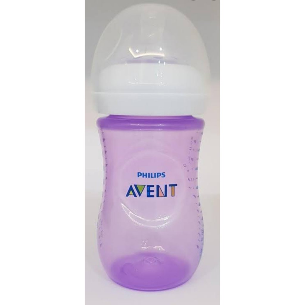 Botol Susu Philips Avent Natural Teal 260ml  Avent Wide Neck Wideneck Ungu 260 ml Motif Flaminggo Pink Ungu Macan Orange