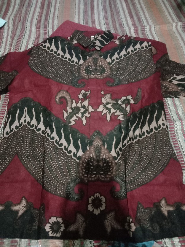 Batik Pria Lengan Pendek Premium Batik Berkah Hrb026 Motif Keratonan Kode 002 Size M L Xl Xxl