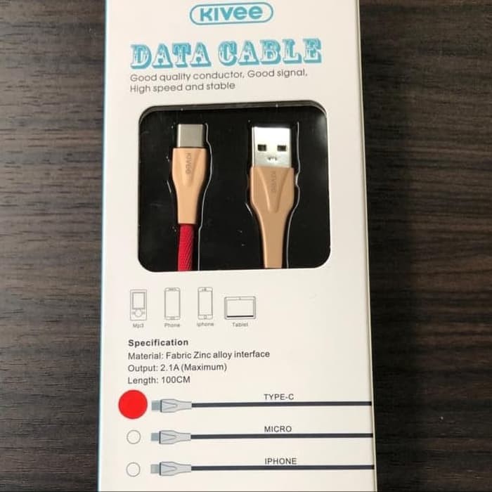 KIVEE CABLE KABEL DATA CB101 USB TYPE-C ORIGINAL FAST CHARGING 2.1A