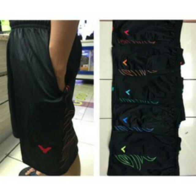 Celana pendek pria cowo olahraga badminton bulutangkis victor bahan lotto