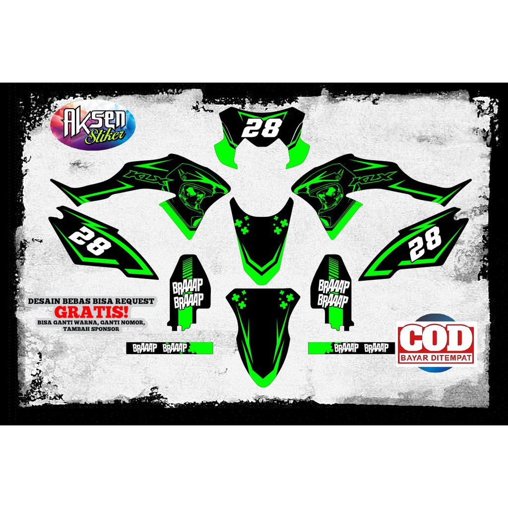 Decal KLX Sticker Motor Stiker KLX BF Full Body Bisa Custom Nama Keren Murah