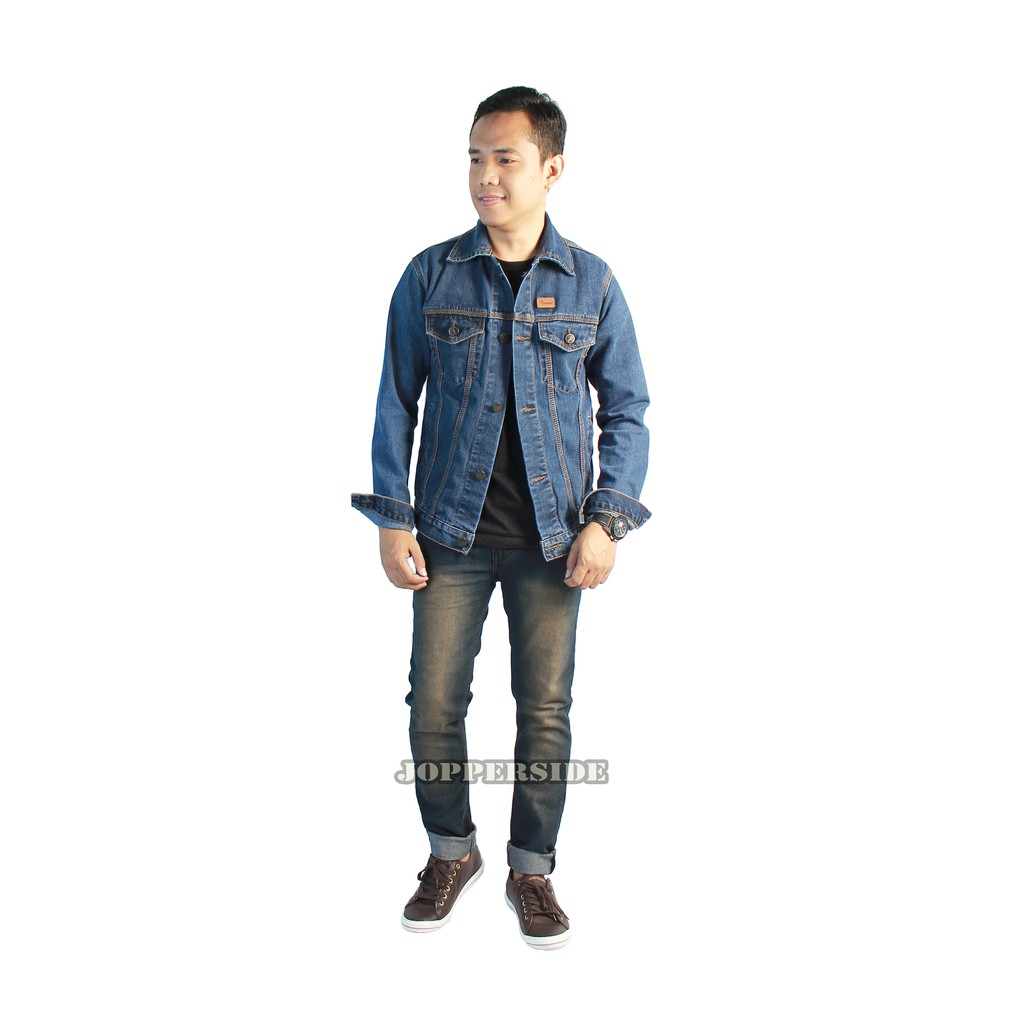 JOPPERSIDE HITBACK CELANA PANJANG JEANS PRIA ORIGINAL DENIM DONGKER NAVY GELAP PUDAR