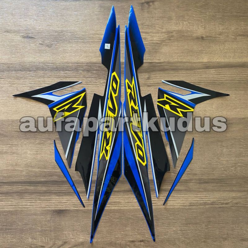 Stripping strip stiker sticker lis polet body Honda Revo thn.2008 cw warna Biru striping les revo la
