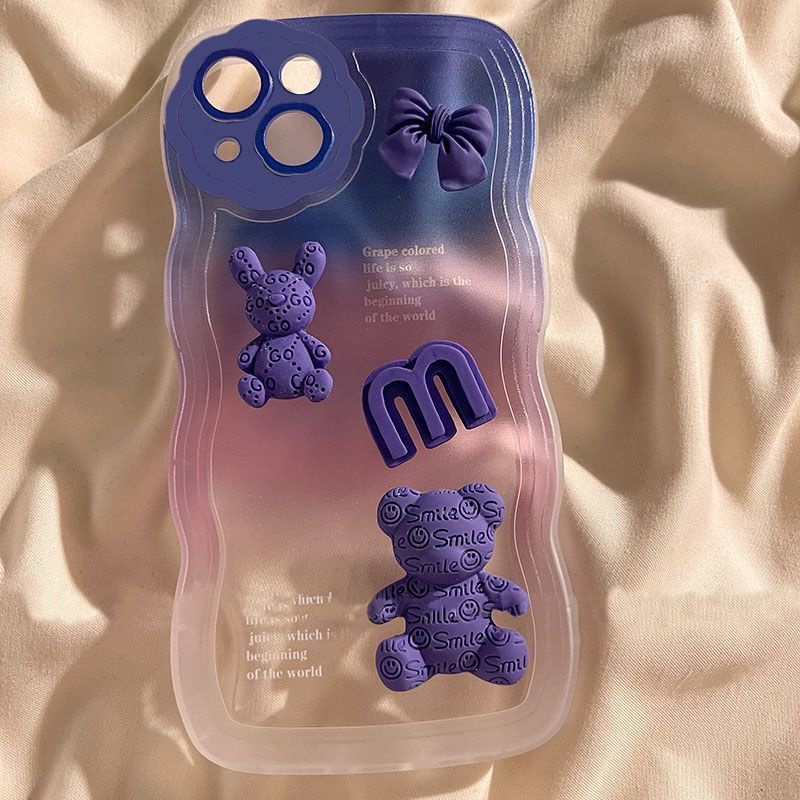 Case Tiga Dimensi Motif Beruang Untuk iPhone 12 13 11 Pro Max X Xs Max Xr