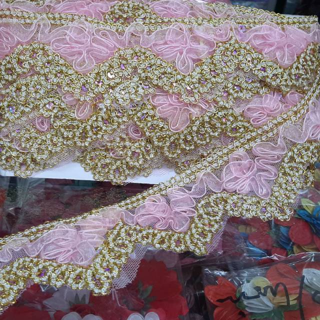 Renda India / Renda Emas / Renda 6cm / Renda Gelombang / Renda Baju