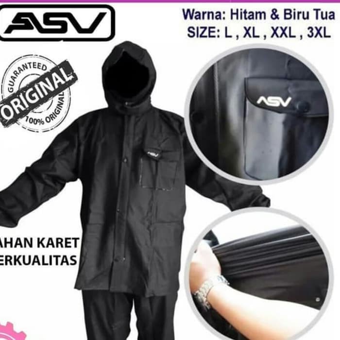 Jas Hujan Karet ASV Full Rubber Jaket Celana Grade A Jamin Asli Original Premium Termurah