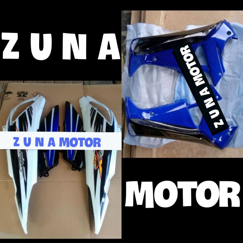 Cover Bodi dan sayap supra x 125 old 2005 2006  biru putih
